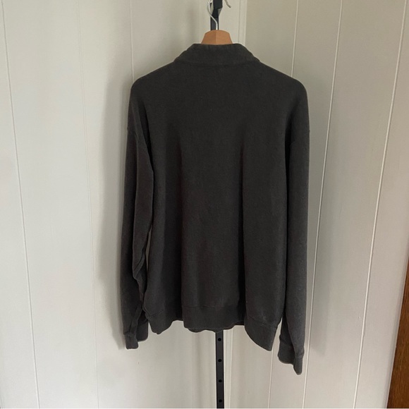 Peter Millar Gray Golf 1/4 Zip Mock Neck Melange Fleece Pullover Sweater Mens XL - Picture 3 of 5